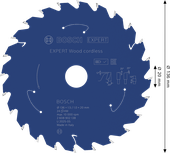 „Bosch EXPERT Wood“ akumuliatoriaus diskinis pjūklas, 136 mm, 24 dantukai.